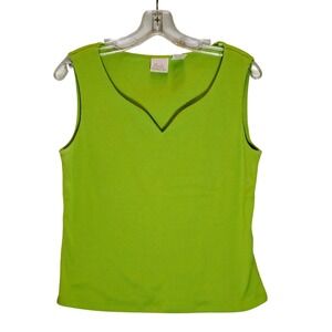 Fiorlini International Vintage 90s Y2K Minimalist Lime Green Stretch Tank Size L